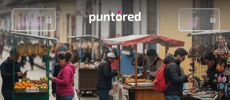 Mercado callejero en Colombia con gráficos sobre datos abiertos: Open Data en Colombia y Plan Nacional de Desarrollo