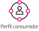 A logo with pink circles and a person in a circle.