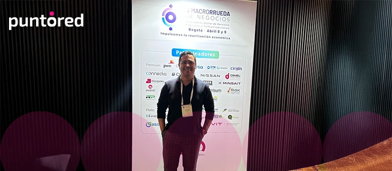 Puntored en la Macrorrueda de Negocios de Andesco 2025 mostrando soluciones de pago digital para servicios públicos.